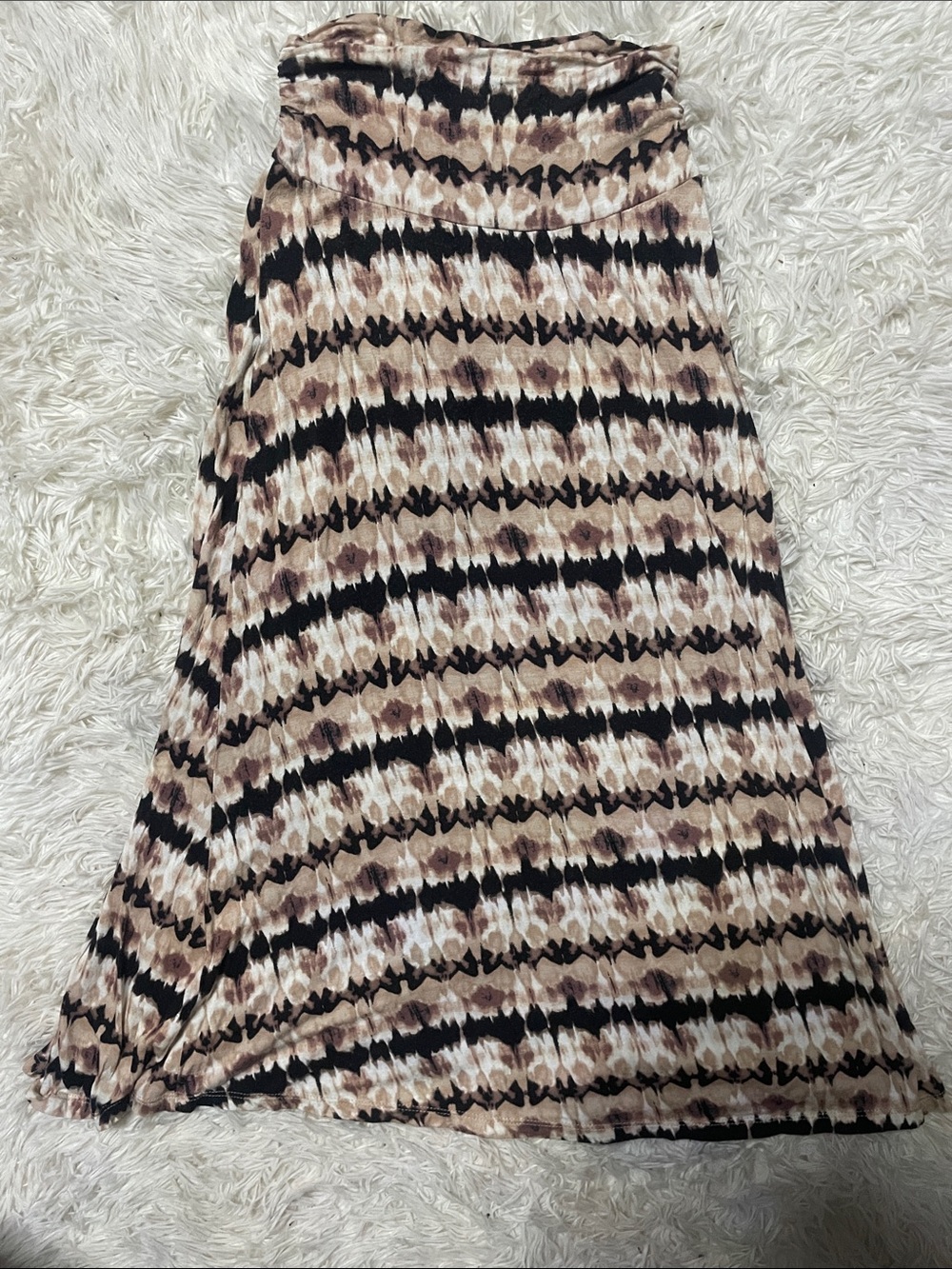 Neutral Patterned Maxi Skirt